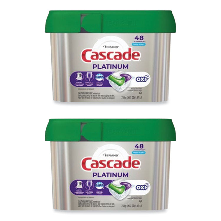 Cascade - ActionPacs, Fresh Scent, 26.7 oz Tub, 48/Tub, 3 Tubs/Carton