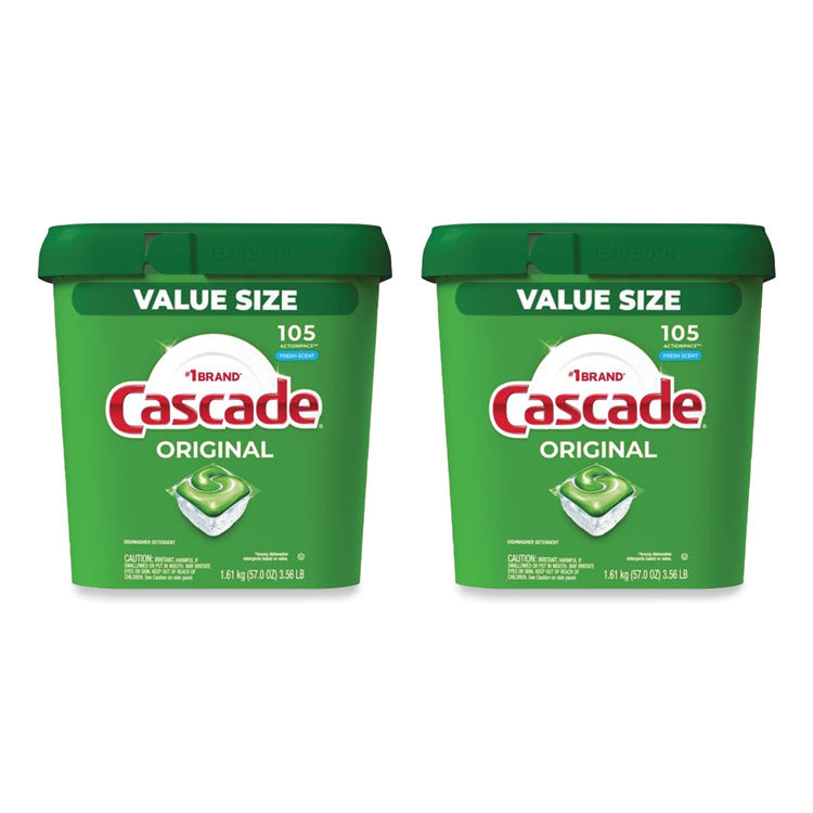 Cascade - ActionPacs, Fresh Scent, 57 oz Tub, 105/Tub, 2 Tubs/Carton