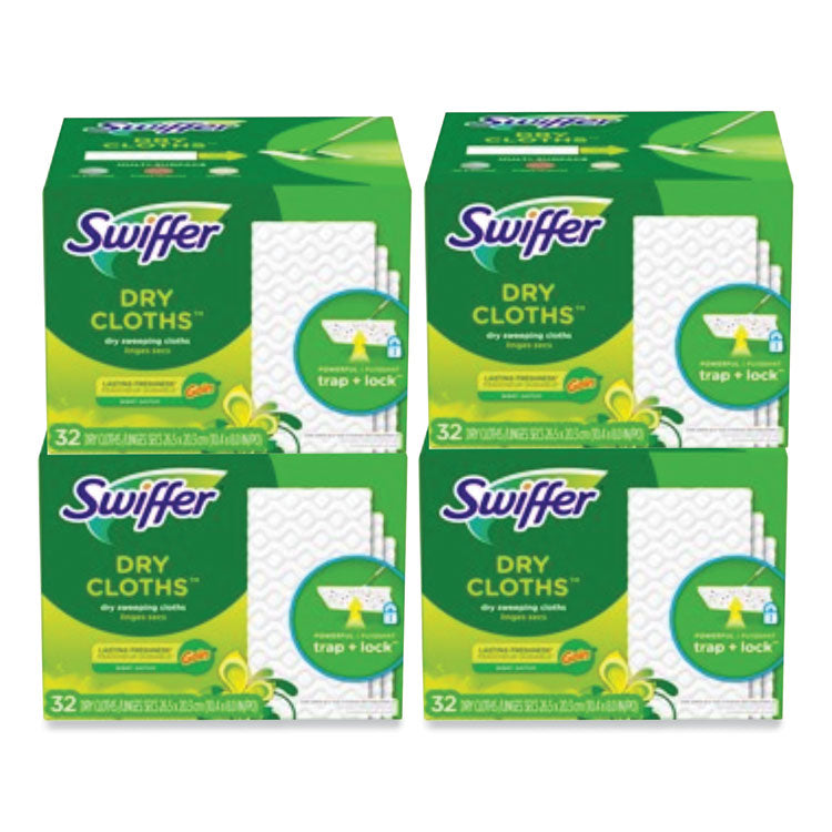 Swiffer - Dry Refill Cloths. 8 x 10.4, White, 32 Box, 4 Boxes/Carton