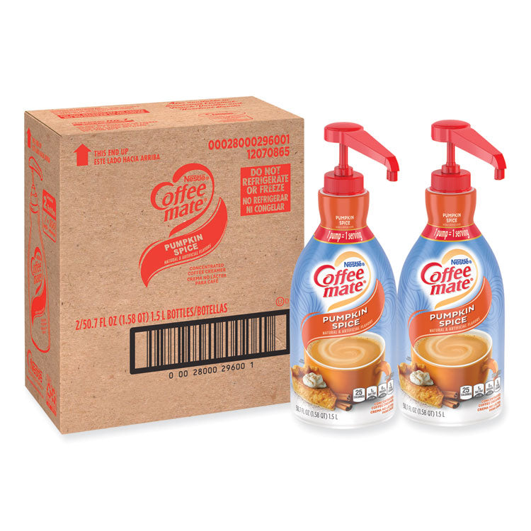 Coffee mate - Liquid Coffee Creamer, Pumpkin Spice, 1.5 L Pump Bottle, 2/Carton