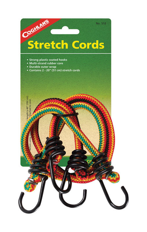 COGHLAN'S - Coghlan's Multicolored Bungee Stretch Cord 20 in. L X 0.315 in. 99 lb 2 pk