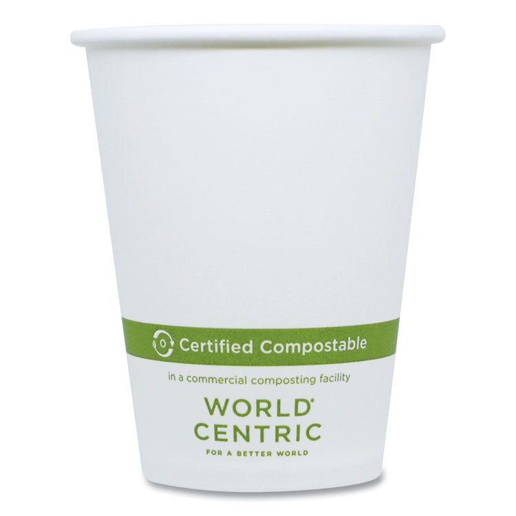 World Centric - Paper Hot Cups, 8 oz, White, 1,000/Carton