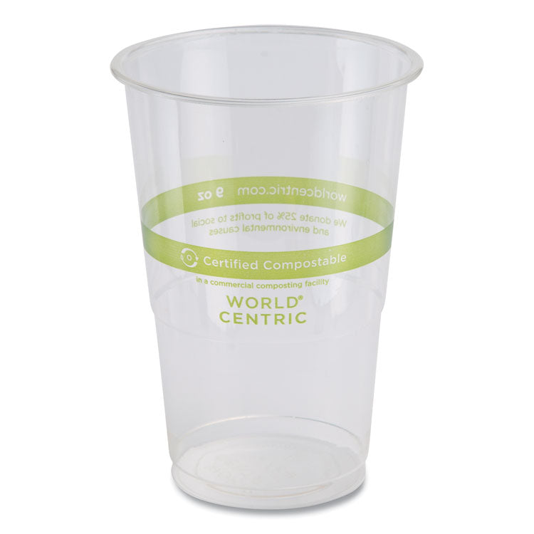 World Centric - PLA Clear Cold Cups, 9 oz, Clear, 2,000/Carton