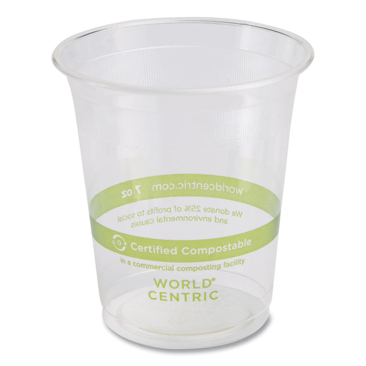 World Centric - PLA Clear Cold Cups, 7 oz, Clear, 2,000/Carton