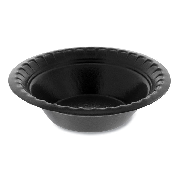 Pactiv Evergreen - Placesetter Deluxe Laminated Foam Dinnerware, Bowl, 4 oz, Black 1,250/Carton