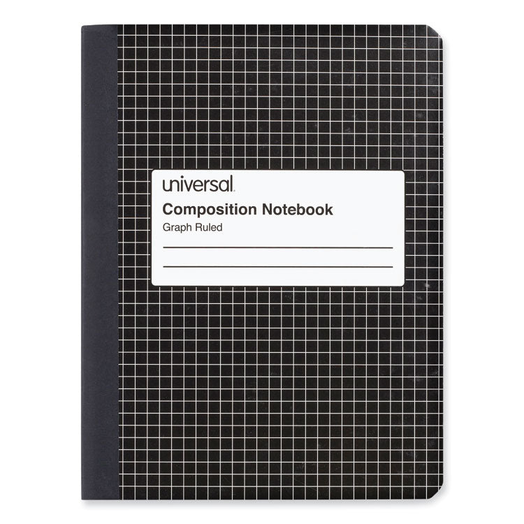 Universal - Quad Rule Composition Book, Quadrille Rule (4 sq/in), Black Marble Cover, (100) 9.75 x 7.5 Sheets