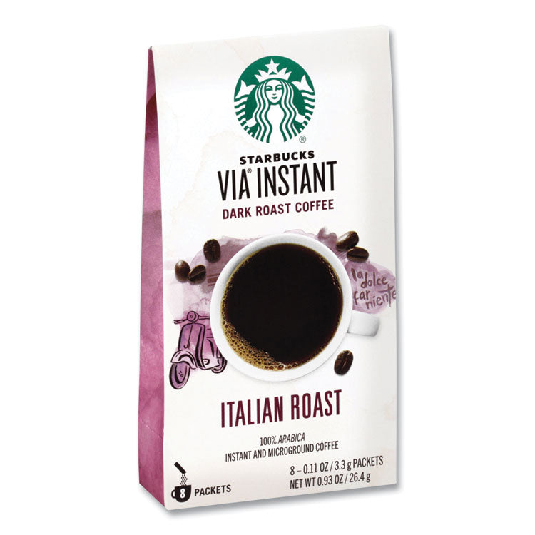 Starbucks - VIA Ready Brew Coffee, 0.11 oz, Italian Roast, 8/Pack, 12 Packs/Carton