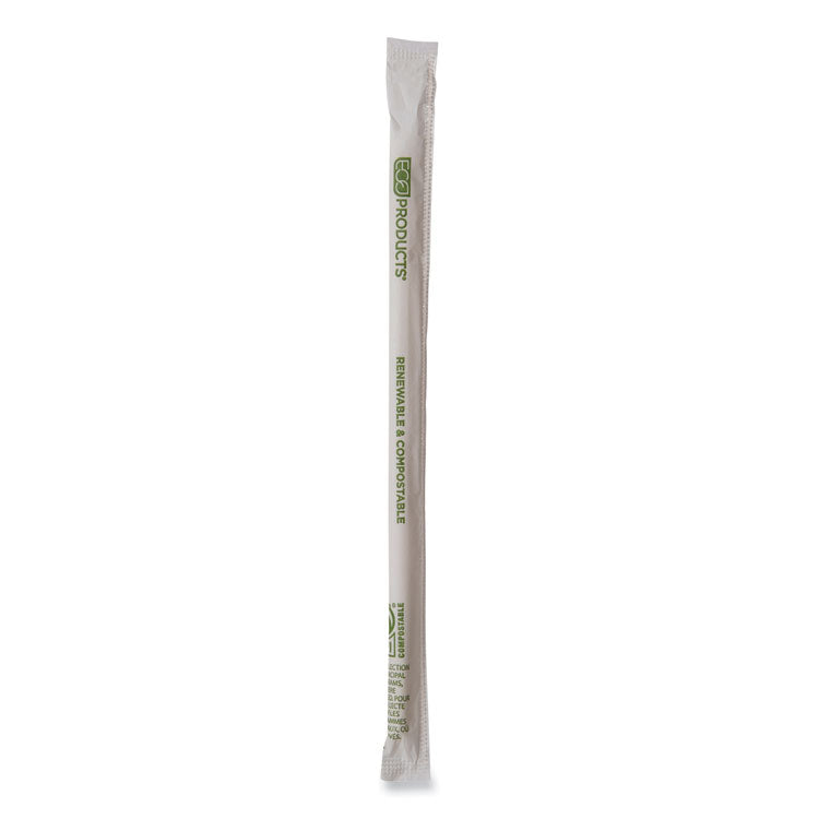 Eco-Products - Renewable and Compostable PHA Straws, 10.25", Natural White, 1,250/Carton