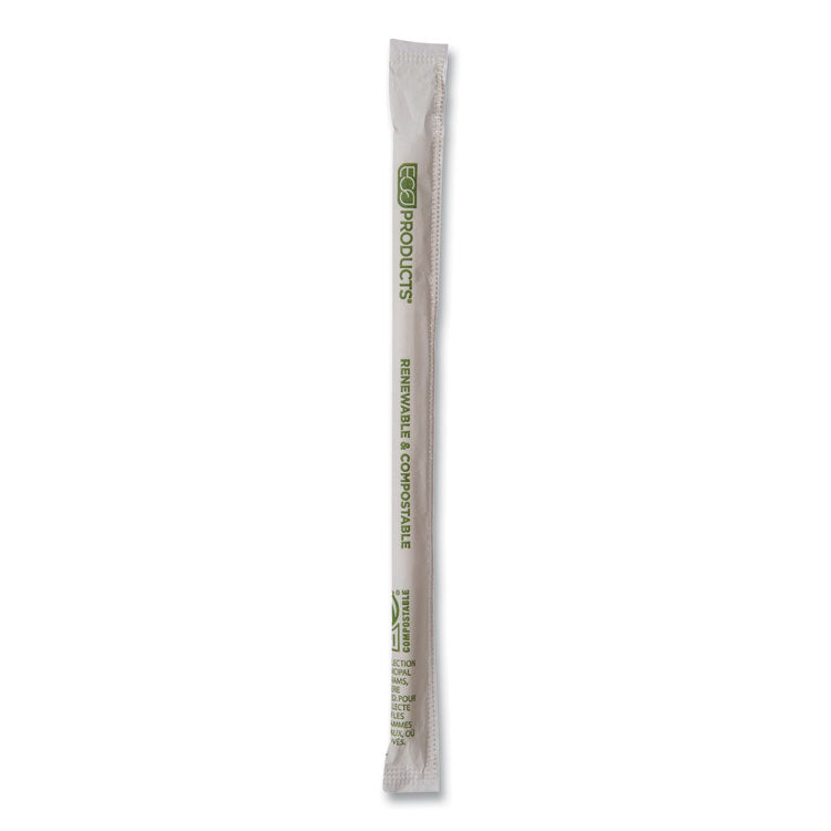 Eco-Products - Renewable and Compostable PHA Straws, 7.75", Natural White, 2,000/Carton