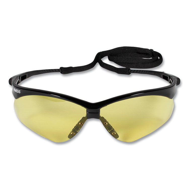 KleenGuard - Nemesis Safety Glasses, Black Frame, Amber Lens