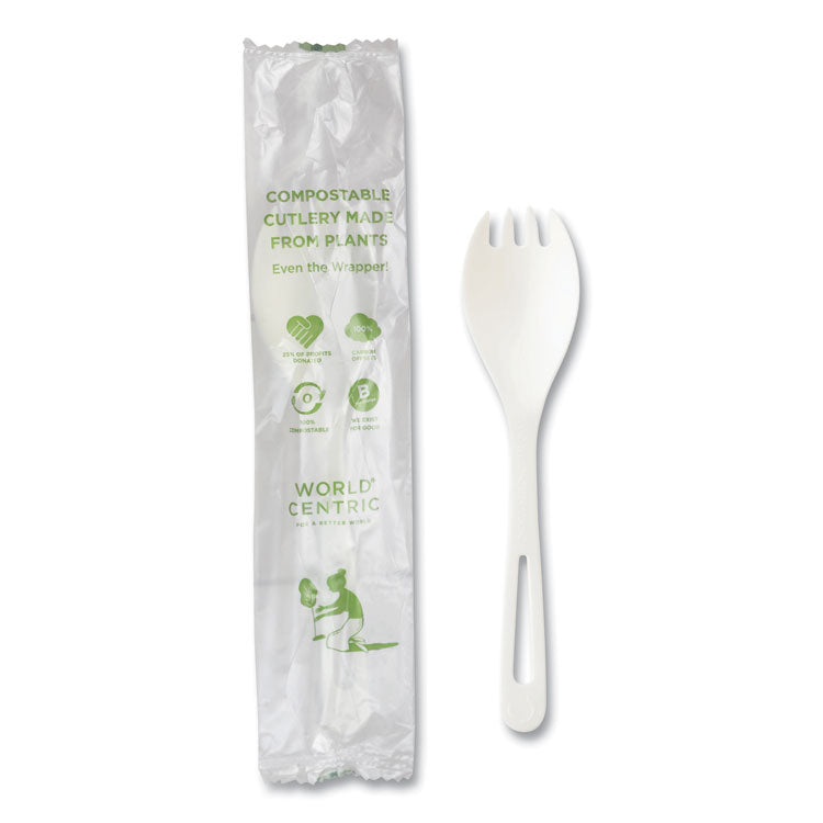 World Centric - TPLA Compostable Cutlery, Spork, White, 750/Carton