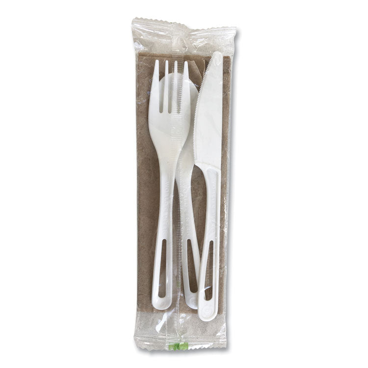 World Centric - TPLA Compostable Cutlery, Fork/Knife/Spoon/Napkin, White, 250/Carton