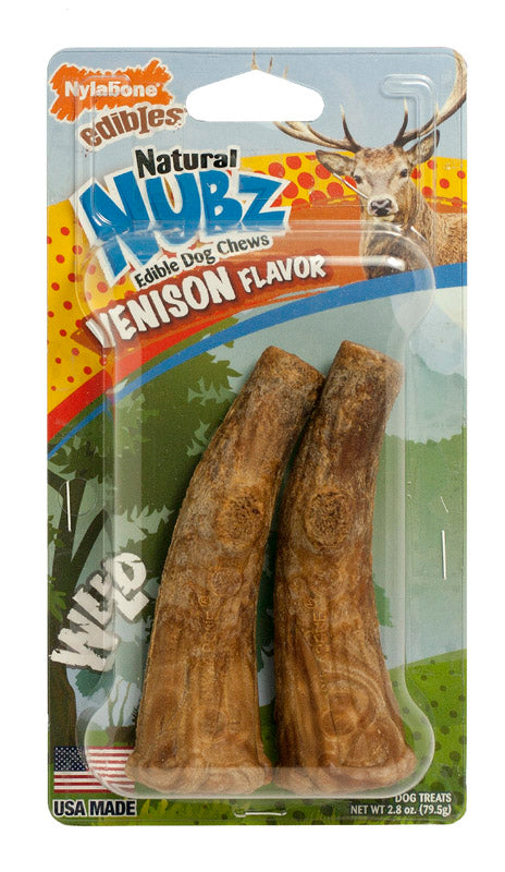 NYLABONE - Nylabone Nubz Venison Chews For Dogs 2.8 oz 4.3 in. 2 pk