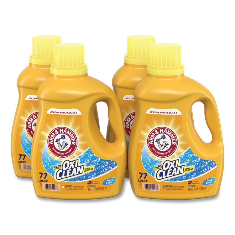 Arm & Hammer - OxiClean Concentrated Liquid Laundry Detergent, Fresh, 100.5 oz Bottle, 4/Carton