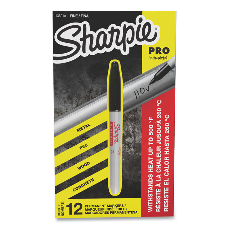 Sharpie - Industrial Permanent Marker, Fine Bullet Tip, Black, Dozen (5309422)