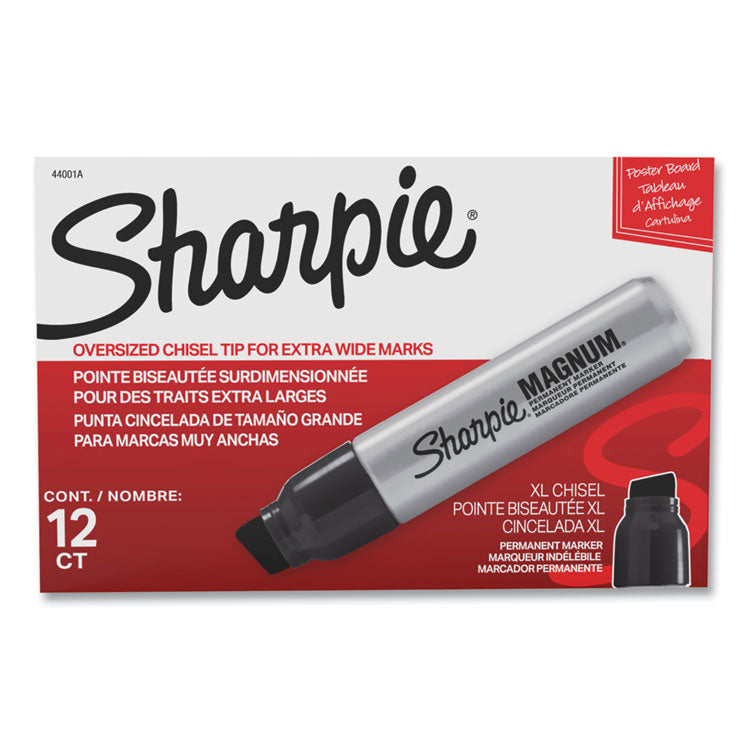 Sharpie - Magnum Permanent Marker, Broad Chisel Tip, Black, Dozen (8802159)