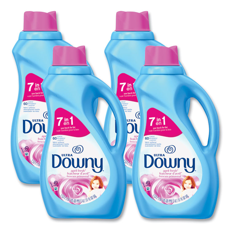 Downy - Liquid Fabric Softener, April Fresh, 44 oz Bottle, 4/Carton