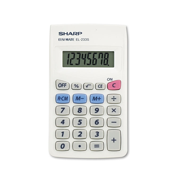 Sharp - EL233SB Pocket Calculator, 8-Digit LCD
