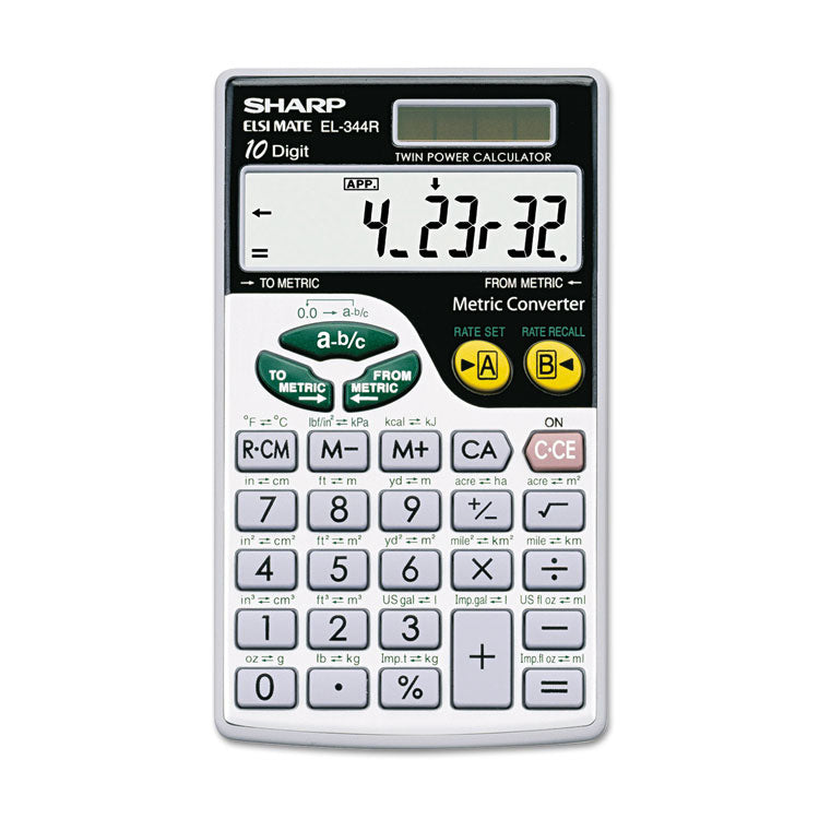 Sharp - EL344RB Metric Conversion Wallet Calculator, 10-Digit LCD