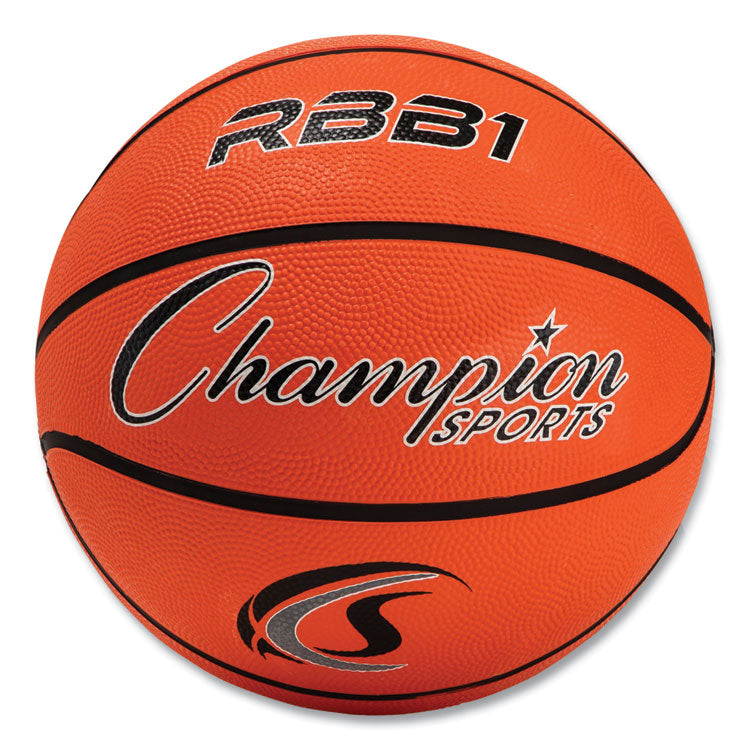 Champion Sports - Rubber Sports Ball, For Basketball, No. 7 Size, Official Size, Orange