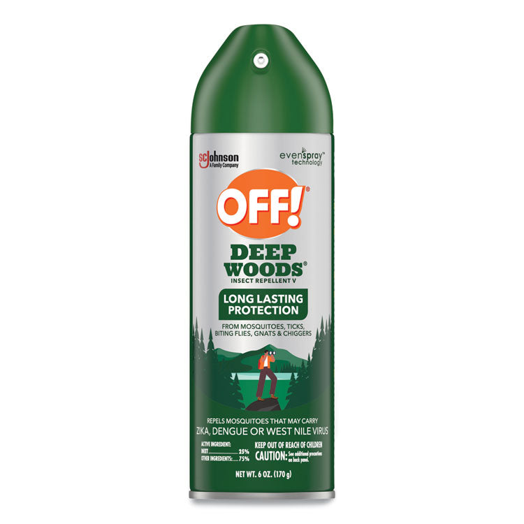 OFF! - Deep Woods Insect Repellent, 6 oz Aerosol Spray, 12/Carton (9555558)