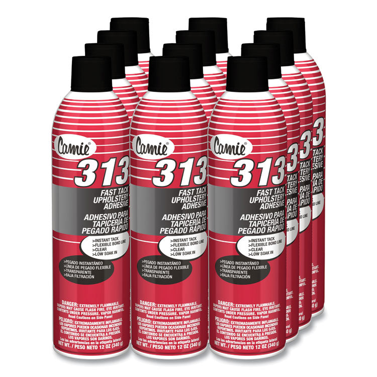 Claire - 313 Fast Tack Upholstery Adhesive, 12 oz Aerosol Spray, Dries Clear, Dozen