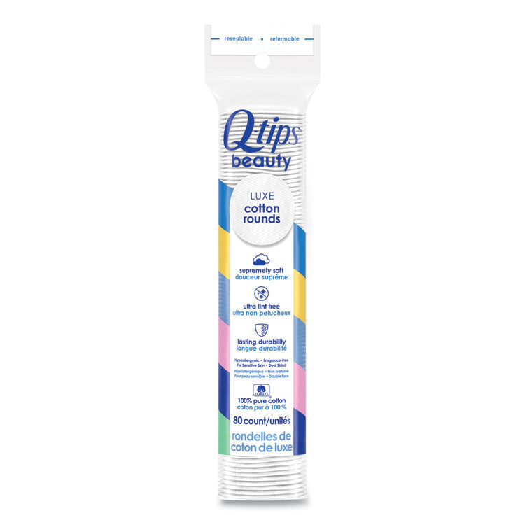 Q-tips - Beauty Rounds, 80 Count, 12 Packs/Carton