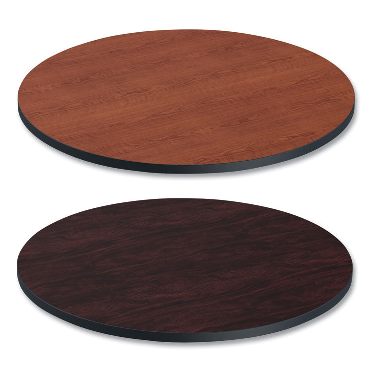 Alera - Reversible Laminate Table Top, Round, 35.5" Diameter, Medium Cherry/Mahogany