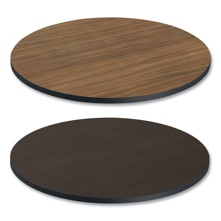 Alera - Reversible Laminate Table Top, Round, 35.5" Diameter, Espresso/Walnut