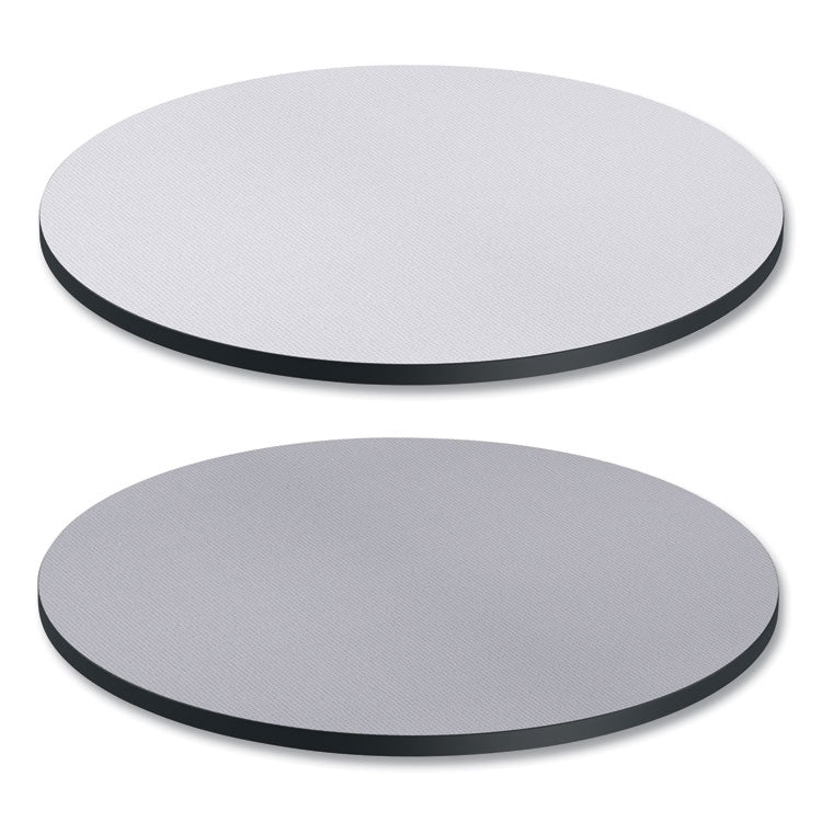 Alera - Reversible Laminate Table Top, Round, 35.5" Diameter, White/Gray