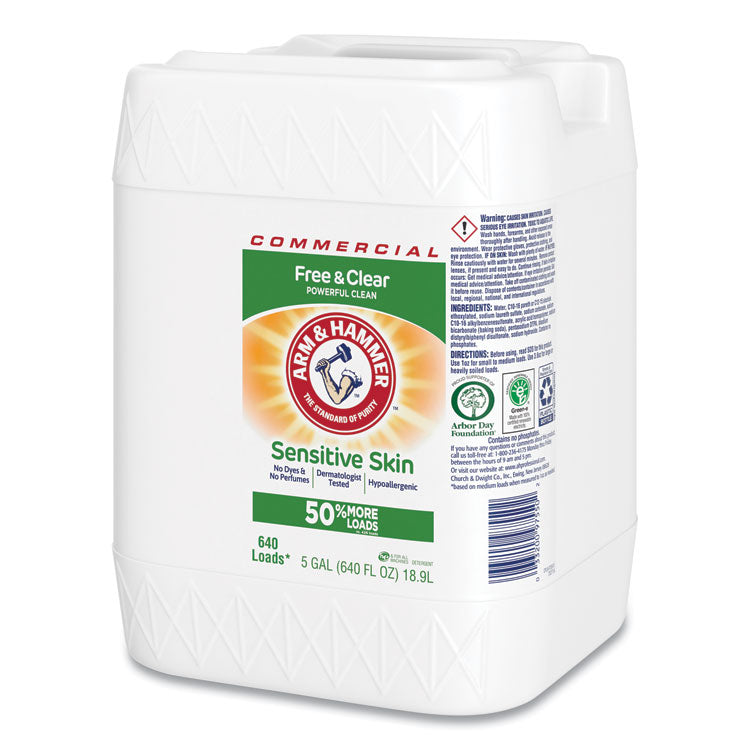 Arm & Hammer - HE Compatible Liquid Detergent, Unscented, Free and Clear Scent, 5 gal Jug