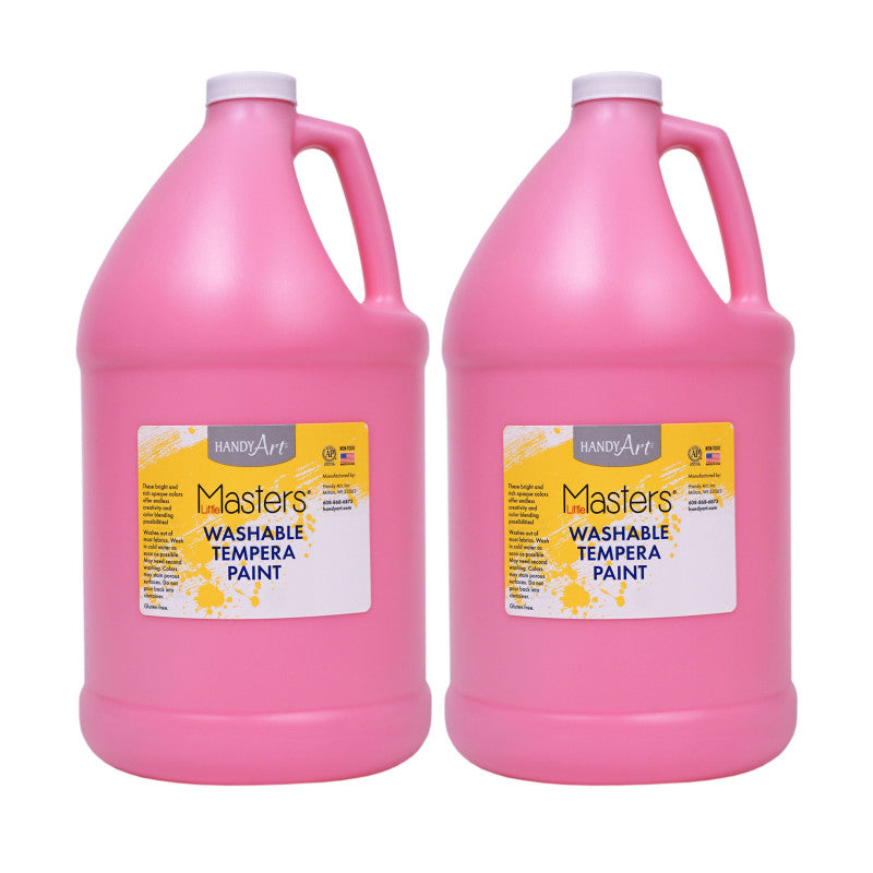 HANDY ART - Little Masters® Washable Tempera Paint, Pink, Gallon, Pack of 2