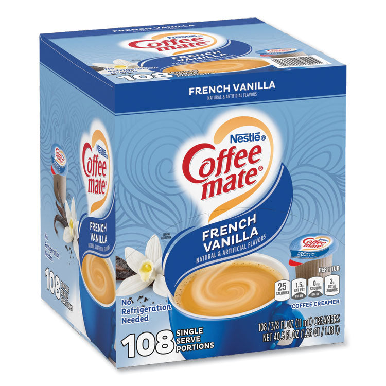 Coffee mate - Liquid Coffee Creamer, French Vanilla, 0.38 oz Mini Cup, 108/Carton