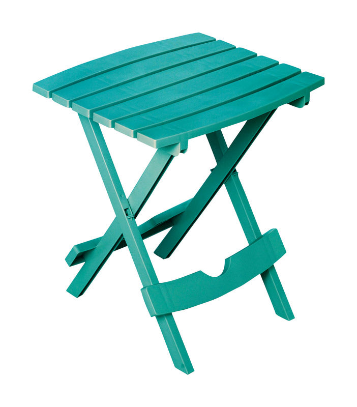 ADAMS - Adams Quik-Fold Teal Rectangular Resin Folding Side Table