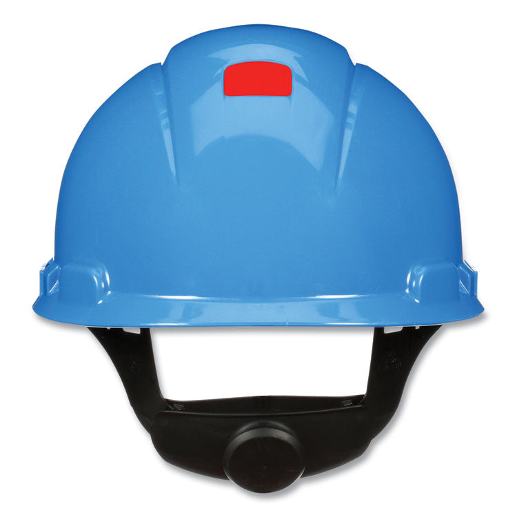 3M - SecureFit H-Series Hard Hats, H-700 Cap with UV Indicator, 4-Point Pressure Diffusion Ratchet Suspension, Blue