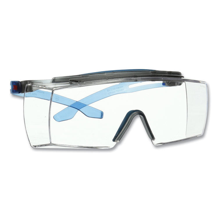 3M - SecureFit Protective Eyewear, 3700 OTG Series, Blue Plastic Frame, Clean Polycarbonate Lens