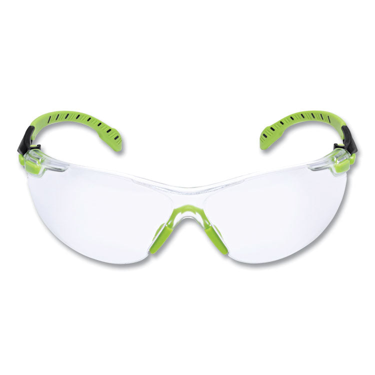 3M - Solus 1000-Series Safety Glasses, Black/Green Plastic Frame, Clear Polycarbonate Lens