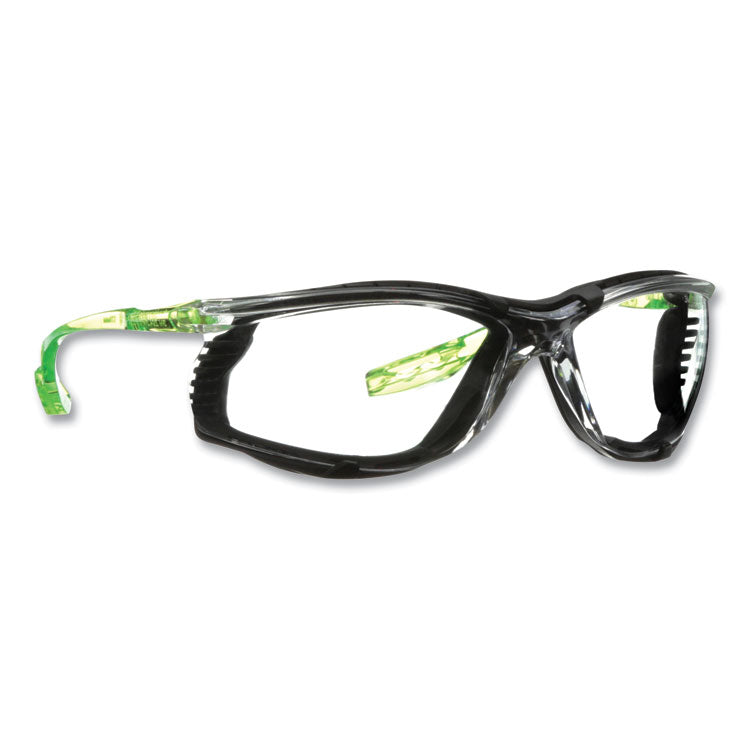 3M - Solus CCS Series Protective Eyewear, Green Plastic Frame, Clear Polycarbonate Lens