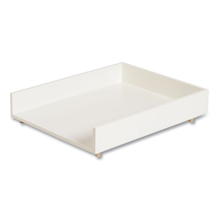 U Brands - Juliet Paper Tray, 1 Section, Holds 11" x 8.5" Files, 10 x 12.25 x 2.5, White