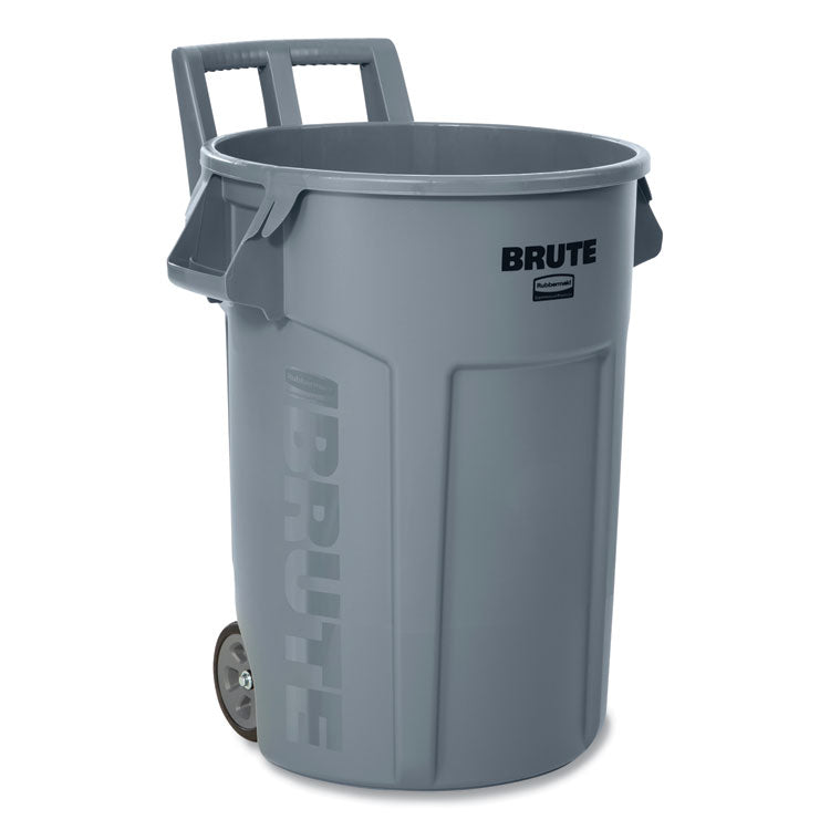 Rubbermaid Commercial - Vented Wheeled BRUTE Container, 32 gal, Plastic, Gray