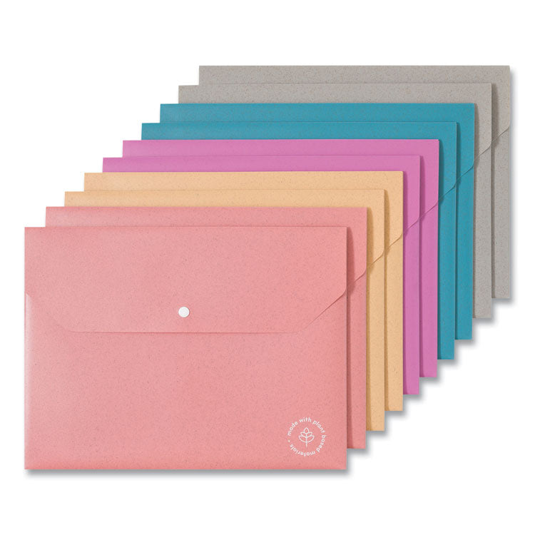 U Brands - U ECO Document Holder, 0.59" Expansion, 1 Section, Snap Button Closure, Letter Size, Assorted Colors, 10/Pack