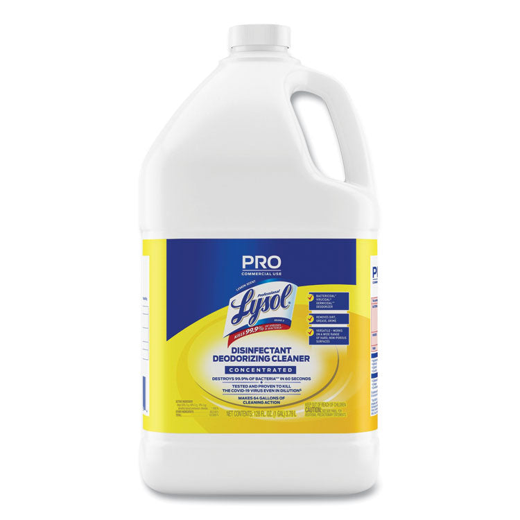 Professional LYSOL Brand - Disinfectant Deodorizing Cleaner Concentrate, Lemon Scent, 128 oz Bottle