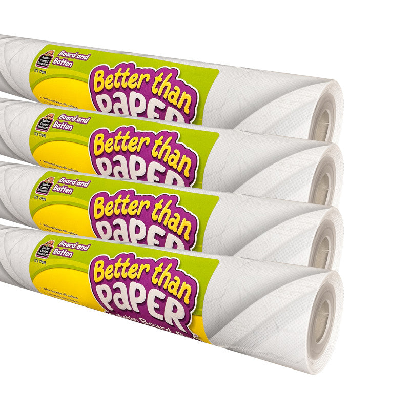 TEACHER CREATED RESOURCES - Better Than Paper® Bulletin Board Roll, Board and Batten, 4-Pack