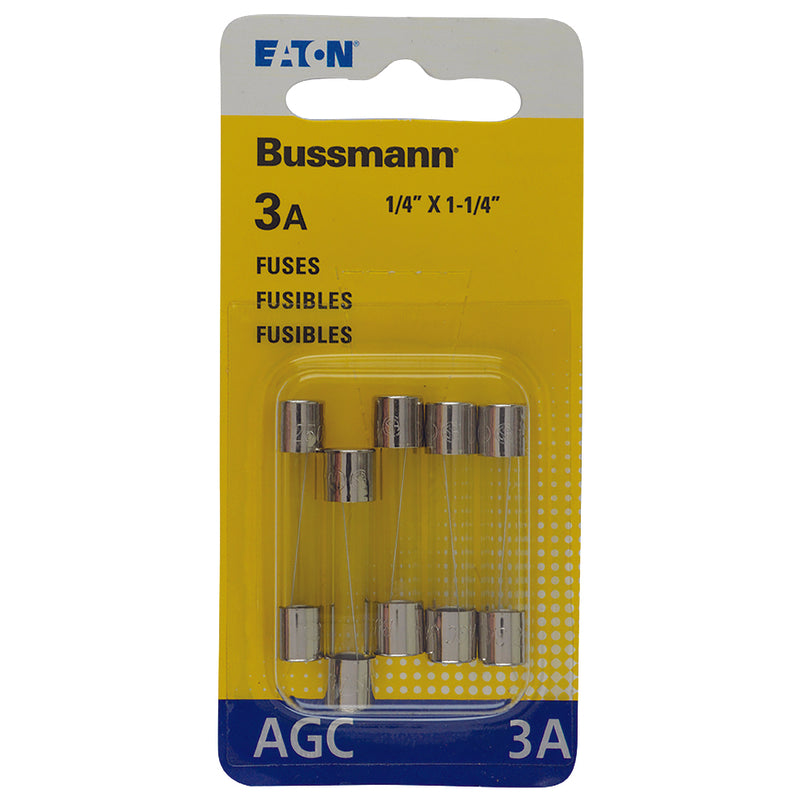 BUSS - Bussmann 3 amps AGC Clear Blade Fuse 5 pk - Case of 5