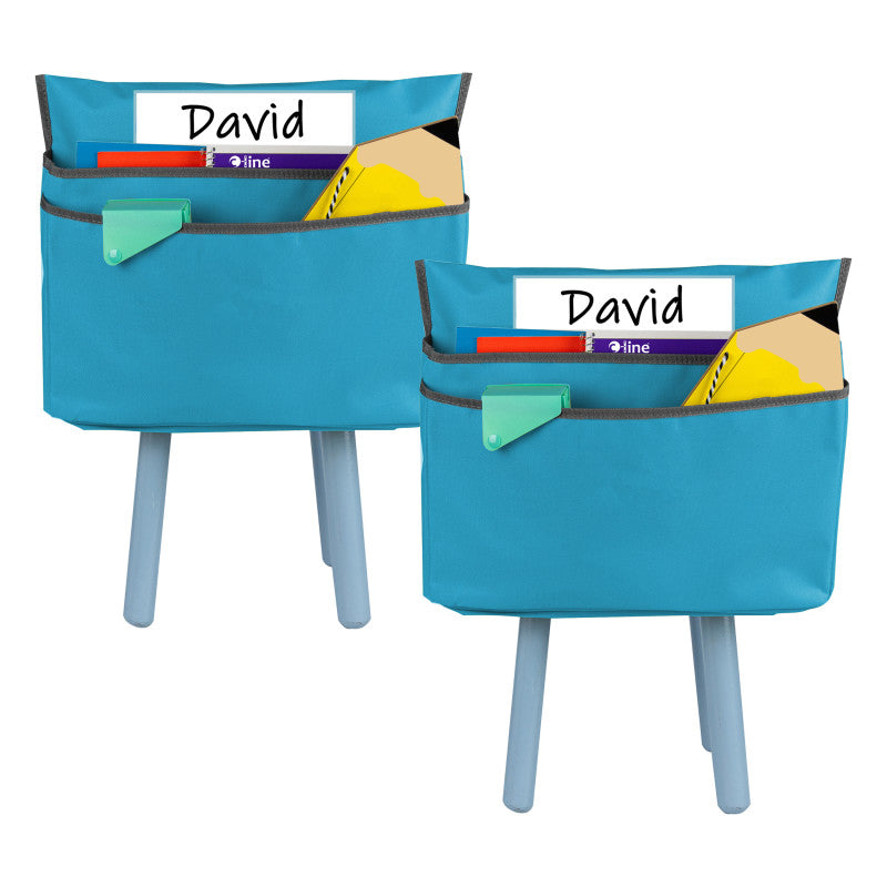 C-LINE - Medium Chair Cubbie™, 15", Seaside Blue, Pack of 2