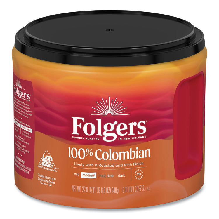 Folgers - 100% Columbian Coffee, 22.6 oz Canister