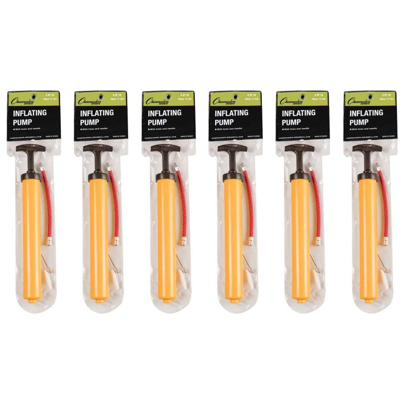 CHAMPION SPORTS - Plastic 12" Hand Pump, Pack of 6