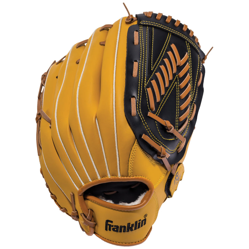 FRANKLIN - Franklin Black/Tan Synthetic Leather Right-handed Baseball Glove 13 in. 1 pk