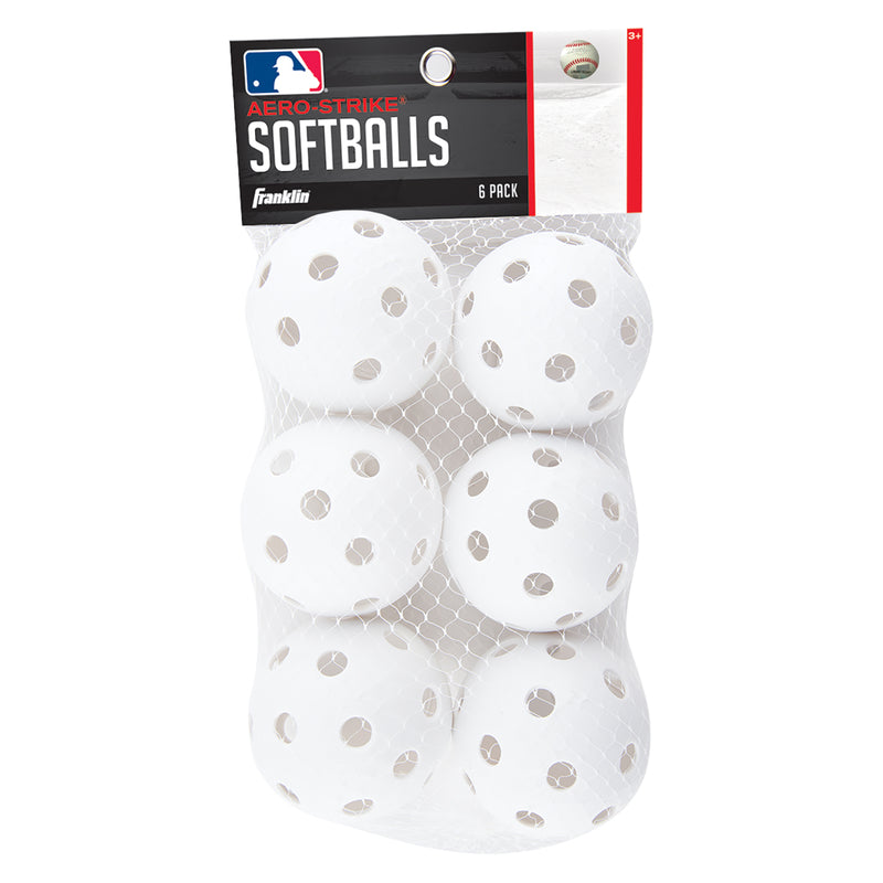 FRANKLIN - Franklin White Plastic Baseball 6 pk