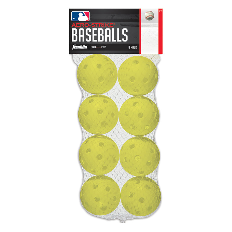 FRANKLIN - Franklin Aero-Strike Yellow Plastic Baseball 8 pk